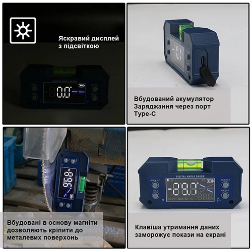 Многофункциональный электронный угломер, цифровой, магнитный, инклинометр фото